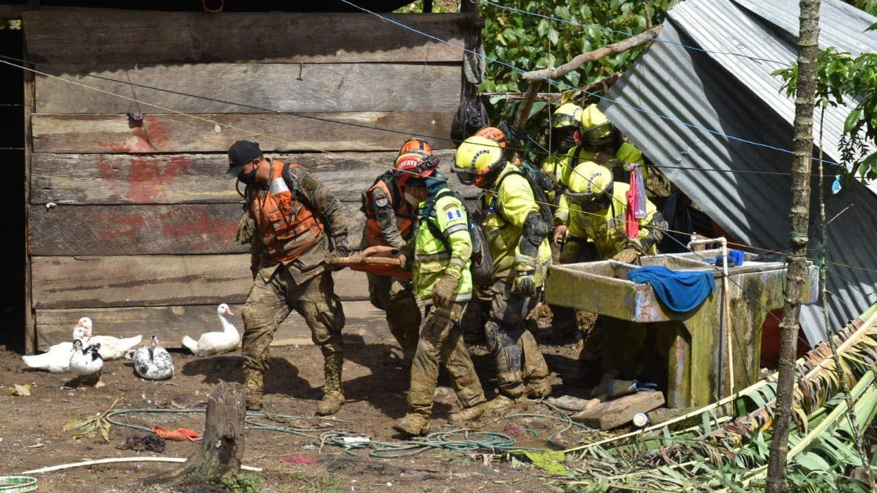 FIrefighters and Soldiers Recover Victims of Landslides following Hurricane Eta in Guatemala